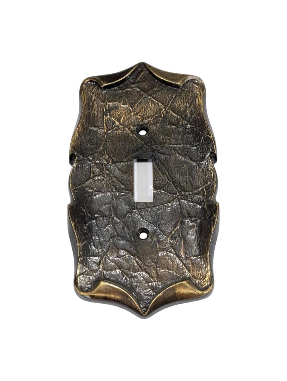 Vintage Amerock Carriage House Light Switch Plate Antique Brass No Screw